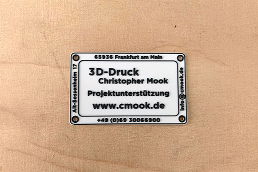 Plakette / Visitenkarte, 2022