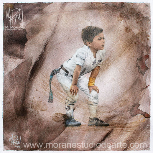 retrato al oleo Mauricio Moran Estudio De Arte Flag football