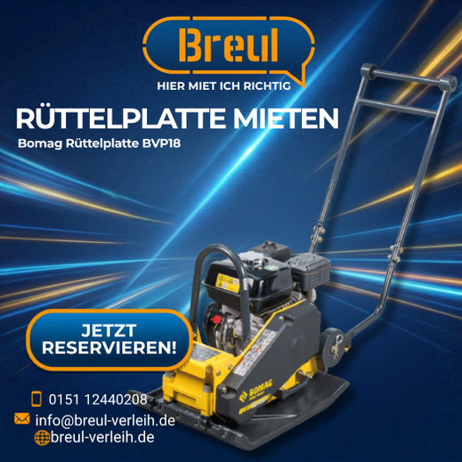 Bomag BVP18 Rüttelplatte bei Breul-Verleih in Stemwede-Levern