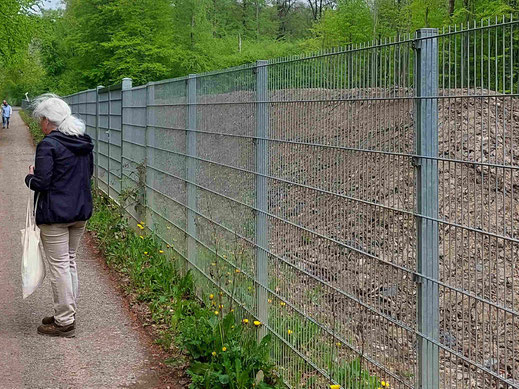 Im Mai 2023 war ein Erdwall (Sichtschutz)angeschoben