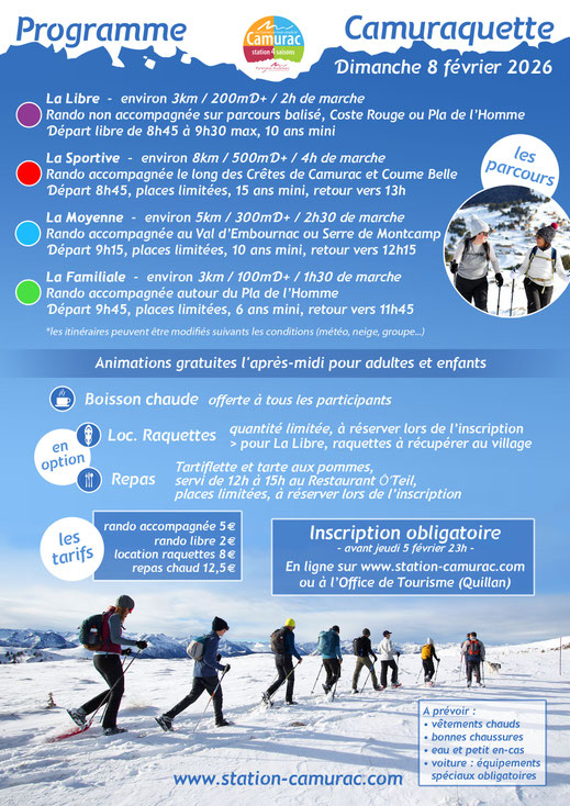 Programme Camuraquette 2026
