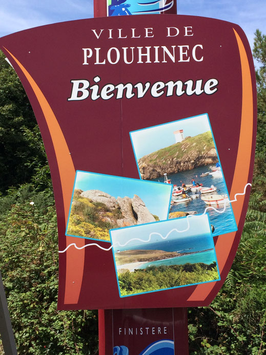 Strassenschild Plouhinec, Bucht von Audierne, Finistère, Bretagne