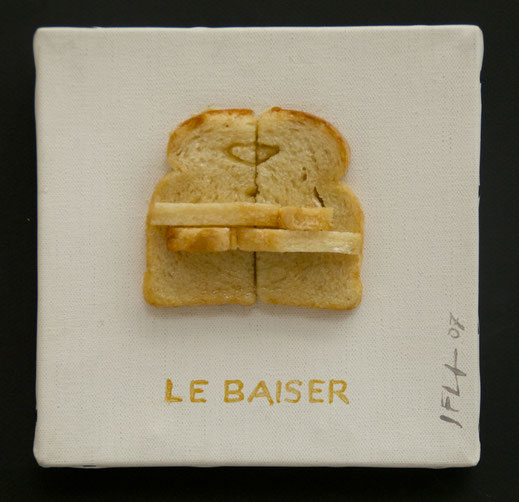 Toast, peinture, art, pain de mie, tranche