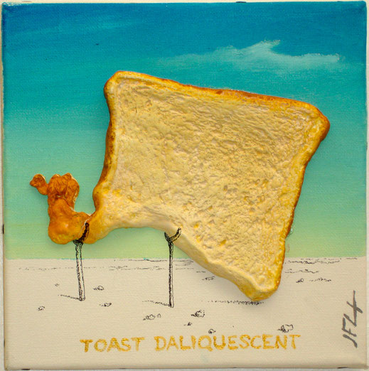 Toast, peinture, art, pain de mie, tranche