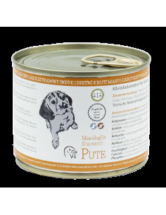 MaxidogVit® Schonkost mit Pute ist genau das Richtige für empfindliche Hunde, ältere Hunde, Allergiker und Hunde mit Magenproblemen.