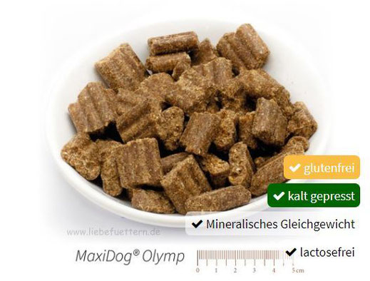 Alleinfuttermittel für alle Hunderassen MaxiDog Olymp das Beste, was die Natur zu bieten hat