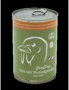 Bio Nassfutter für Hunde CuraDog Pute, empfehlenswert bei Hunden mit Stoffwechselstörungen und Allergien.