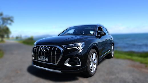 Photo d'une magnifique Audi Q3 S-Line toute neuve pour voyager en Nouvelle-Zélande