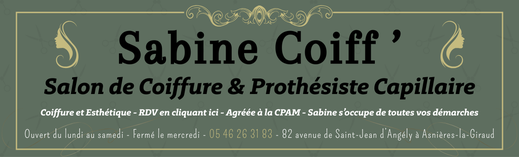 Sabine Coiff', partenaire 2026 du Nautic Club Angérien, club de Water Polo à Saint-Jean d'Angély en Charente-Maritime