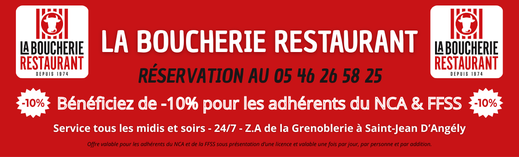 Restaurant La Boucherie, partenaire 2026 du Nautic Club Angérien, club de Water Polo à Saint-Jean d'Angély en Charente-Maritime