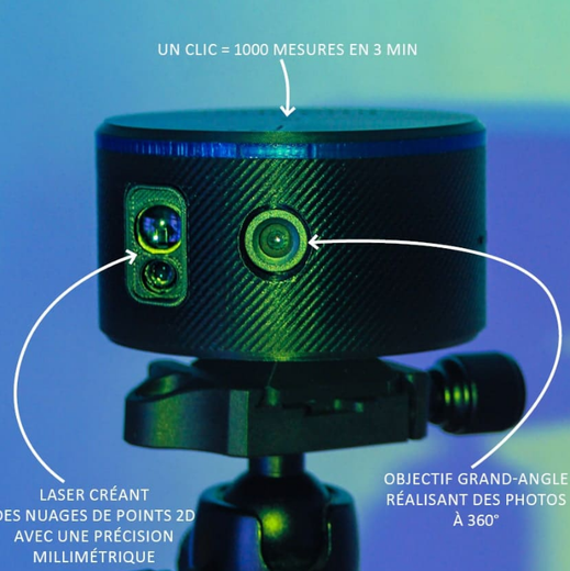 imapper 1000 mesure en 3 min laser avec nuage de points objectif grand angles photos à 360