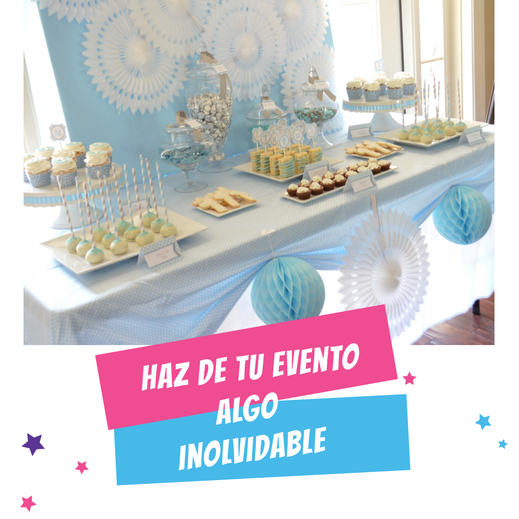 mesa de dulces de bautizo para niño