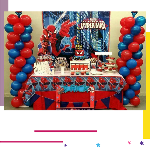 mesa de dulces de spiderman