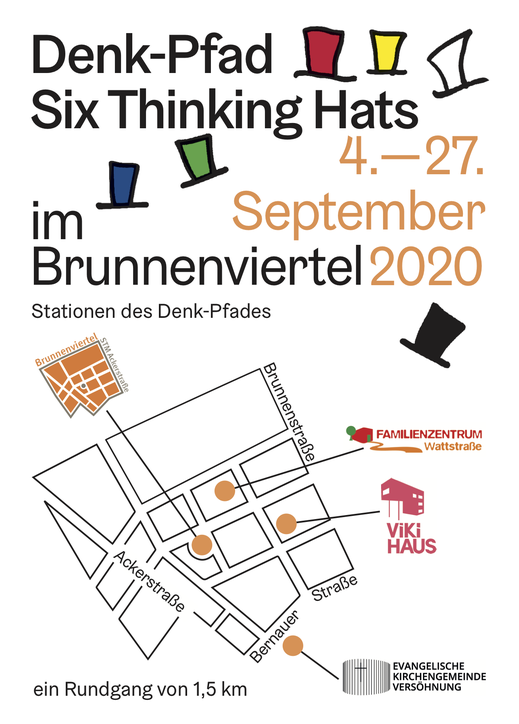 Denk-Pfad | Six Thinking Hats | Berlin | 4.-27. September 2020 | im Brunnenviertel | Berlin | ein Rundgang von 1,5 km