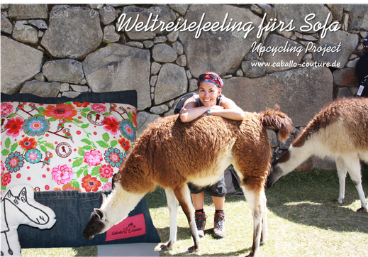 Upcycling; Caballo Couture; DIY; Kissen nähen; Hotelverschluss; Kissen mit Hotelverschluss nähen; Nähanleitung Kissen; Idee Erinnerungsstück; Upcycling T-Shirt; Upcycling Jeans; Upcycling Klamotten