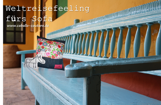Upcycling; Caballo Couture; DIY; Kissen nähen; Hotelverschluss; Kissen mit Hotelverschluss nähen; Nähanleitung Kissen; Idee Erinnerungsstück; Upcycling T-Shirt; Upcycling Jeans; Upcycling Klamotten