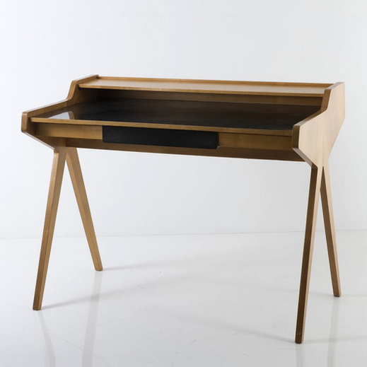 Helmug Magg, Walnut, Beech, Black Formica Vener Ladies Desk for WK Möbel, W. Germany, 1955