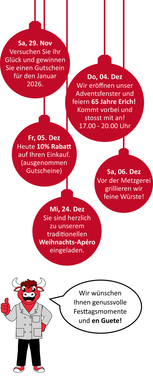 Adventszeit in der Metzgerei - Bei uns ist was los!