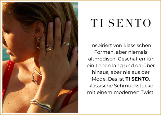 Inspiriert von klassischen Formen, aber niemals altmodisch. Geschaffen für ein Leben lang und darüber hinaus, aber nie aus der Mode. Das ist TI SENTO, klassische Schmuckstücke mit einem modernen Twist.