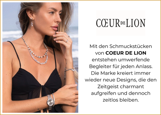 Mit den Schmuckstücken von COEUR DE LION entstehen umwerfende Begleiter für jeden Anlass. Die Marke kreiert immer wieder neue Designs, die den Zeitgeist charmant aufgreifen und dennoch zeitlos bleiben.