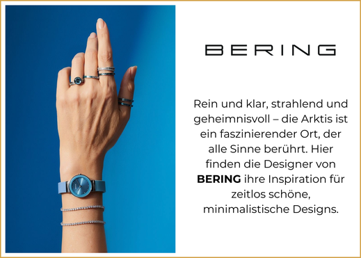 Rein und klar, strahlend und geheimnisvoll – die Arktis ist ein faszinierender Ort, der alle Sinne berührt. Hier finden die Designer von BERING ihre Inspiration für zeitlos schöne, minimalistische Designs.