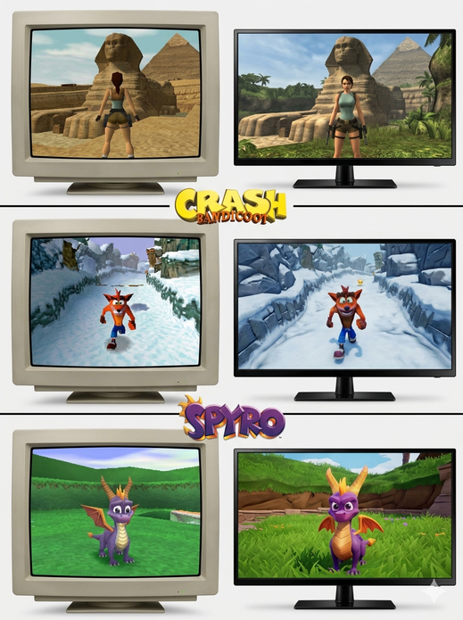 Vergleichsbilder - TR, CB und Spyro