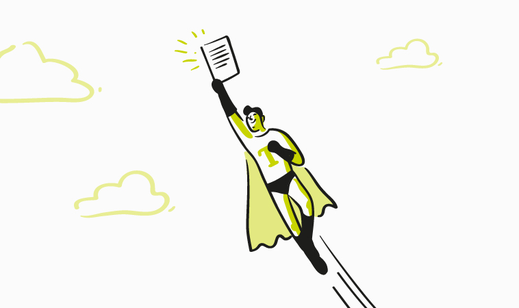 Linienzeichnung Superheld