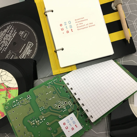Notizbuch für EU Veranstaltung, gebrandetes Giveaway