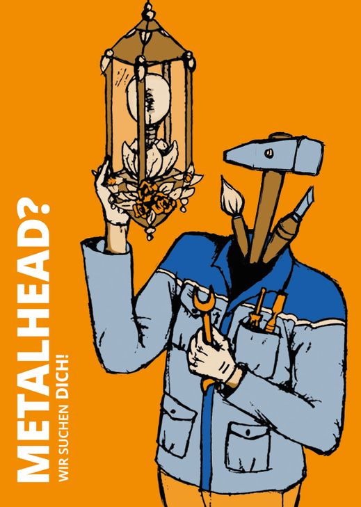 Postkarte "Metalhead". Illustration Lisa Tasch