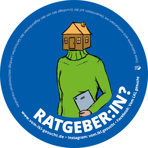 Sticker "Ratgeber:in". Illustration Lisa Tasch