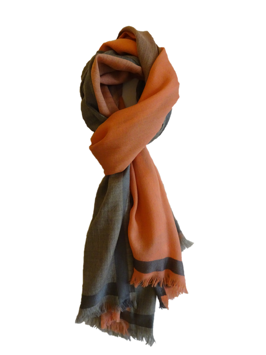 Lightweight wool and silk Shawl bicolor isolated background