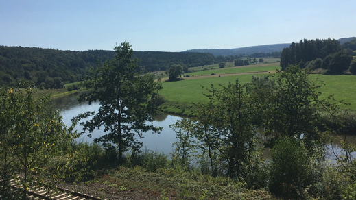 Blick Weser aufwärts vor Bad Karlshafen