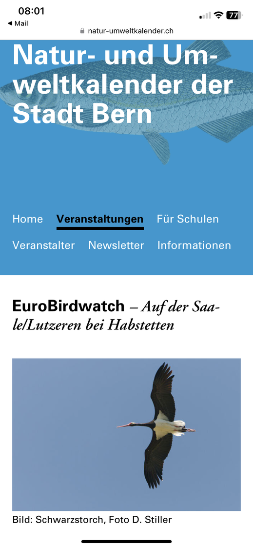 ...per Klick direkt zum Natur-und Umweltkalender der Stadt BERN