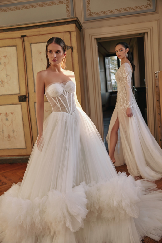 Glitzer Prinzessinen A-Linie Tüll Brautkleid Ilaria