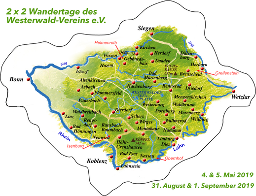 2 x 2 Wandertage des Westerwald-Vereins e.V.