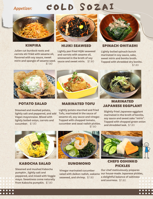 Takuma Izakaya – Assorted Japanese Sozai (side dishes) in Santa Monica