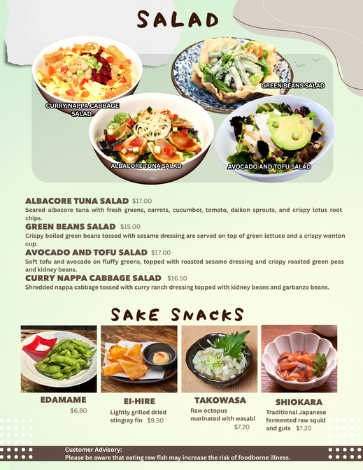 Takuma Izakaya – Fresh Japanese Salad Selection in Santa Monica