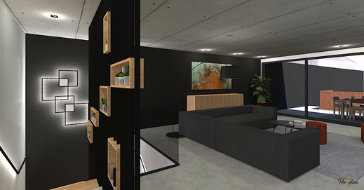 Réaménagement duplex | Hall d"entrée, salon, suite parentale