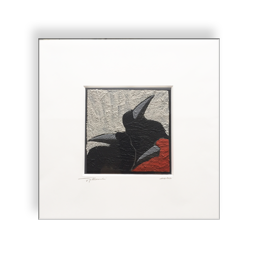 Vögel schwarz und rot