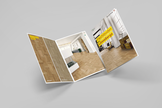 Parketthaus Scheffold Boden Parkett Berg & Berg Broschüre Lönneberga Flechtboden