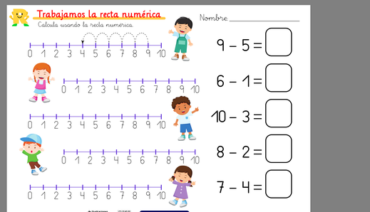 Restas en la recta numérica
