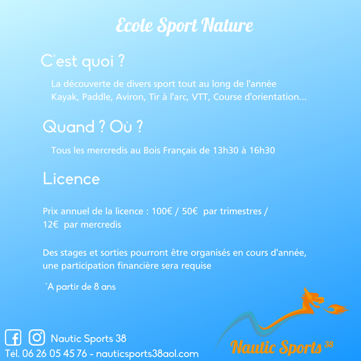 Ecole de Sports Nature Nautic Sports 38