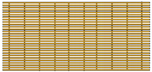 Rejilla de Fibra de Vidrio Pultruida tipo Irving de 1.22 mt x 6.10 mt