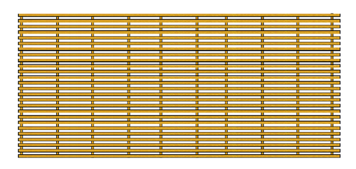 Rejilla de Fibra de Vidrio Pultruida tipo Irving de 1.0 mt x 3.05 mt