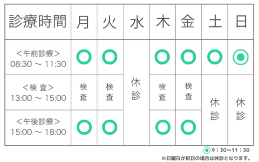 かとう内科眼科クリニック_診察時間（内科・消化器内科）