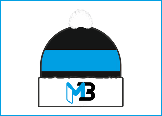 Mütze mit Bommel und Logo
