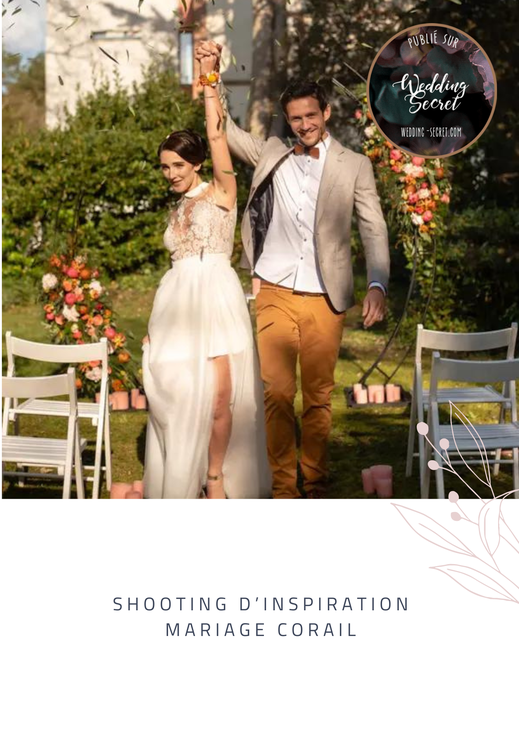 Image de mariés à leur sortie de cérémonie laïque, publiée sur un article de blog mariage de Wedding Secret, d'un mariage décoré par My Daydream Wedding