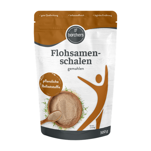 borchers Flohsamenschalen gemahlen im Standbeutel 500g