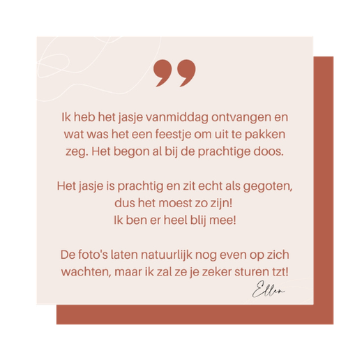 tevreden klant geprint jasje