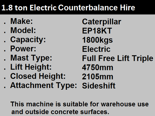 1.8 ton Electric Forklift Hire in Kent and Sussex
